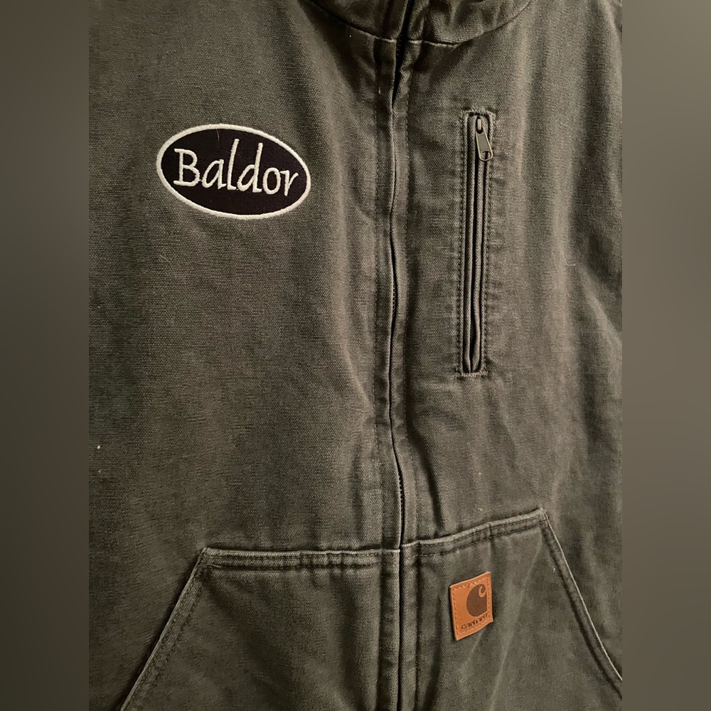 Carhartt XL gray duck vest fleece-lined embroidered - Picture 2 of 9